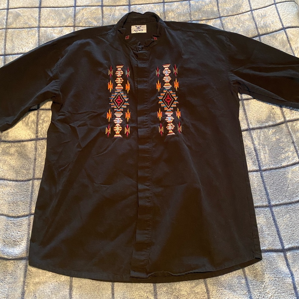 Native Print Button Up shirt size L